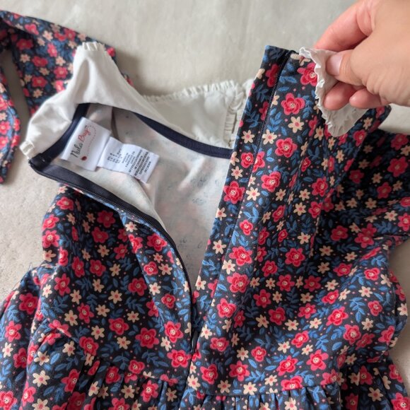 Collared long sleeve floral dress cotton - Picture 8 of 8